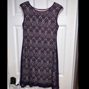 Purple lace with nude underlay dress